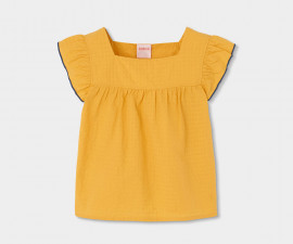 Boboli Apple Game 343044/1168 - Поплинова блуза с къс ръкав, момиче, 2-8 г.