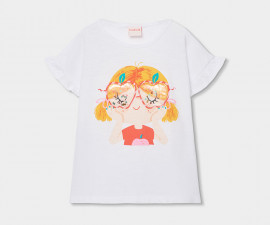 Boboli Apple Game 343088/1100 - Тениска с къс ръкав, момиче, 2-8 г.