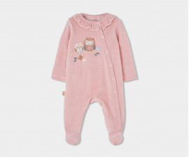 Boboli Little Owl 114051/3832 - Плюшен гащеризон с ходило и цип, момиче, 0-9 м., ръст: 50-74 см.