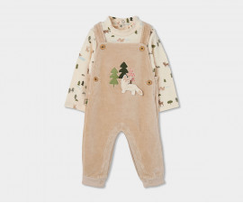 Boboli Nurture Nature 224042/9887 - Комплект боди с дълъг ръкав и гащеризон, момче, 6-18 м., ръст: 68-86 см.
