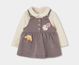 Boboli Sweet Squirrels 154011/7418 - Комплект боди с дълъг ръкав и сукман, момиче, 6-18 м., ръст: 68-86 см.