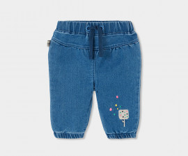 Boboli Grow in Color 164089/BLUE - Дънки с бродерия, момиче, 6-18 м., ръст: 68-86 см.