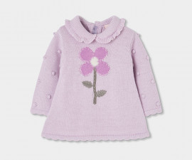 Boboli The Little Forest 704124/3965 - Плетена рокля с дълъг ръкав, момиче, 6-18 м., ръст: 68-86 см.