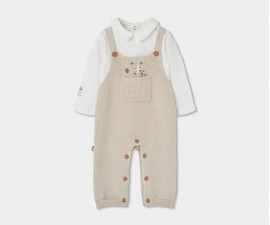 Boboli My First Friend 804226/7425 - Комплект боди с дълъг ръкав и гащеризон, момче, 1-9 м., ръст: 56-74 см.
