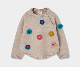 Boboli Winter Blooms 314008/7461 - Пуловер с апликации, момиче, 2-8 г., ръст: 92-128 см.