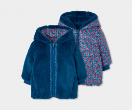 Boboli Winter Blooms 314143/4632 - Двулицево яке с качулка и цип, момиче, 2-8 г., ръст: 92-128 см.