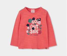 Boboli Tiny Petals 334022/5178 - Тениска с дълъг ръкав, момиче, 2-8 г., ръст: 92-128 см.