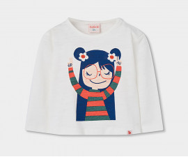 Boboli Tiny Petals 334101/1111 - Тениска с дълъг ръкав, момиче, 2-8 г., ръст: 92-128 см.