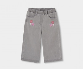 Boboli Rosewood Season 344090/GREY - Сиви дънки с бродерии, момиче, 2-8 г., ръст: 92-128 см.
