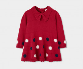 Boboli Blueberries 714091/3969 - Плетена рокля с дълъг ръкав, момиче, 2-8 г., ръст: 92-128 см.