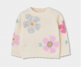 Boboli Fleurs D'hiver 724047/1111 - Пуловер с апликации, момиче, 2-8 г., ръст: 92-128 см.