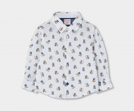 Boboli Urban Racoon 814014/9940 - Поплинова риза с дълъг ръкав, момче, 2-8 г., ръст: 92-128 см.