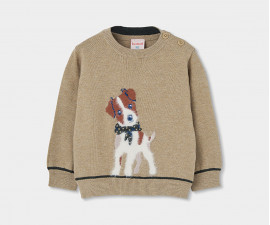 Boboli Jack Russell 824004/7468 - Пуловер с апликации, момче, 2-8 г., ръст: 92-128 см.