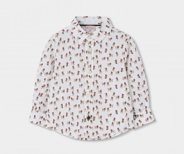 Boboli Jack Russell 824015/9942 - Поплинова риза с дълъг ръкав, момче, 2-8 г., ръст: 92-128 см.
