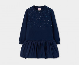 Boboli Chic Frost 764085/2440 - Комбинирана рокля с дълъг ръкав, момиче, 6-10 г., ръст: 116-140 см.