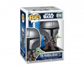 Funko Pop! 111458 - Star Wars: The Mandalorian with Grogu #818 Bobble-Head Vinyl Figure