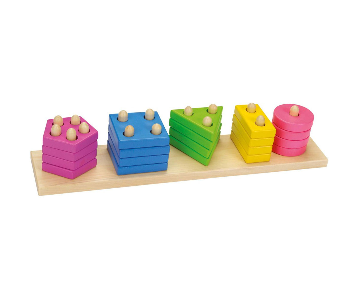 детска дървена играчка за сортиране (низанка) Цветове Goki