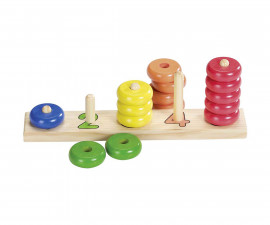 детска дървена играчка за сортиране (низанка) Научи се да броиш Goki