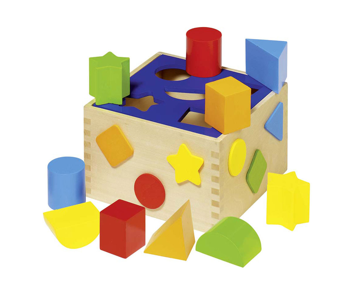 детска дървена играчка за сортиране (низанка) Кутия Goki
