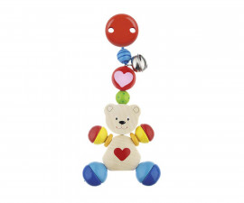 Дървена играчка за бебета клипс мече със сърце Goki 763820