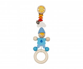 Дървена играчка за бебета клипс джудже Goki, синьо 766030