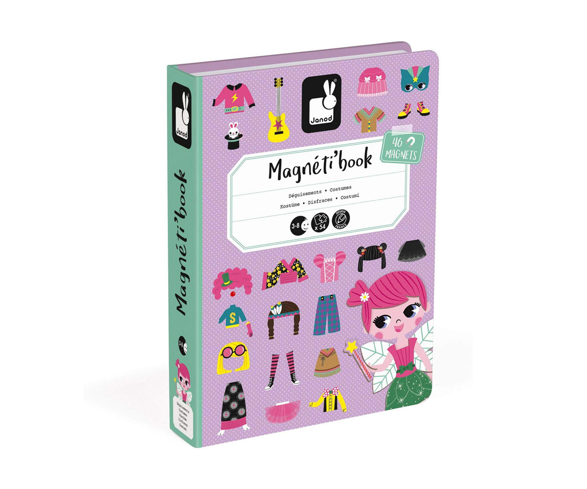 детска магнитна книга Janod - Момичета с магнитни дрехи