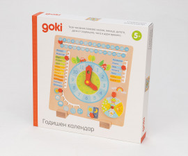 Дървена играчка за деца Goki - Годишен календар на български език 2898
