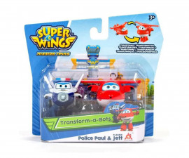 Super Wings 710630 - Transform a Bot 2 Pack Jett and Paul Airplane